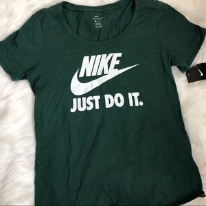 Nike Tee Just Do It Green NWT Athletic Top